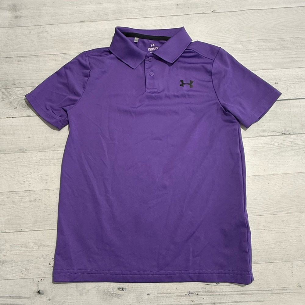 Under Armour kids purple polo shirt youth small
